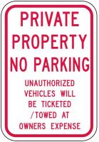 3NU91 Parking Sign, 18 x 12In, R/WHT, Text, MUTCD