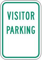3NU94 Parking Sign, 18 x 12In, GRN/WHT, Text