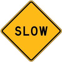 4KTR1 Traffic Sign, 30 x 30In, BK/YEL, ENGR GR AL