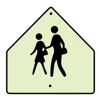 6AHR9 Traffic Sign, 30 x 30In, BK/FLUOR YEL, SYM