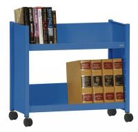 3NVF1 Book Truck, 24 1/2Hx28W In, 2 Shelves, Blue