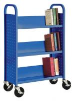 3NVF2 Book Truck, 42Hx31W In, 3 Shelves, Gray