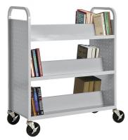 3NVF5 Book Truck, 42Hx37W In, 6 Shelves, Gray