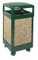 3NWY7 Waste Receptacle, Hinged Top, 29 G, Green