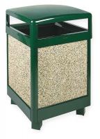 3NWY9 Waste Receptacle, Hinged Canopy, 38G, Green