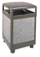 3NXA7 Waste Receptacle, Hinged Canopy, 38G, Brnze