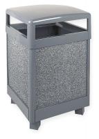 3NXD4 Waste Receptacle, Hinged Canopy, 38G, Gray