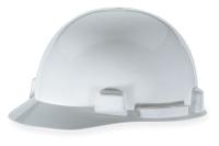 3NXW3 Hard Hat, FrtBrim, Slotted, 4Rtcht, White