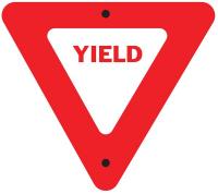 3NY10 Traffic Sign, 30 x 30In, R/WHT, Yield, R1-2