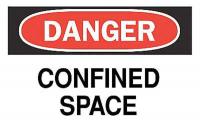 3NY22 Danger Sign, 7 x 10In, R and BK/WHT, ENG
