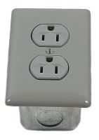 3NYF5 Standard Duplex Outlet, No-Wire, 115V, Gray