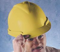 3PB96 Hard Hat, FrtBrim, Slotted, 4Rtcht, Yellow