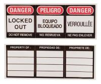 3PDD8 Lockout Label, 1-1/8 In. H, 3 In. W, PK 6