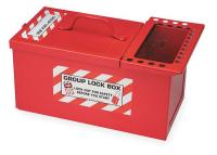3PDE3 Group Lockout Box, 50 Locks Max, Red