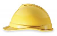 3PE13 Hard Hat, FrtBrim, Slotted, 4Rtcht, Yellow