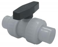 3PFT3 Poly Ball Valve, Union, Socket, 1-1/2 In