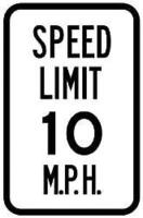 3PLV5 Traffic Sign, 18 x 12In, BK/WHT, SP LIM 10