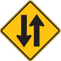 6AHJ0 Traffic Sign, 24 x 24In, BK/YEL, SYM, W6-3