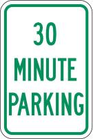6GLW6 Parking Sign, 18 x 12In, GRN/WHT, Text