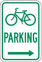 3PLX6 Parking Sign, 18 x 12In, GRN/WHT, PRKG