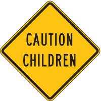 3PLY5 Caution Sign, 24 x 24In, BK/YEL, Text