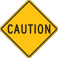 6DVA1 Traffic Sign, 24 x 24In, BK/YEL, DMD GR AL