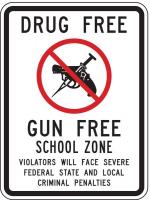6AHJ9 School Zone Sign, 18 x 12In, R and BK/WHT