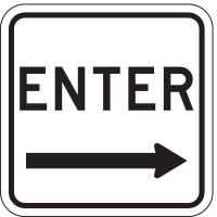 6AHK0 Traffic Sign, 18 x 18In, BK/WHT, Enter