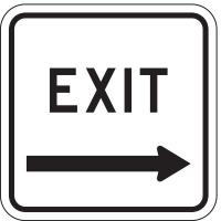 3PMC9 Traffic Sign, 18 x 18In, BK/WHT, Exit, MUTCD