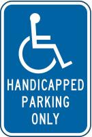 3YVP2 Parking Sign, 18 x 12In, WHT/BL, R7-5HPO
