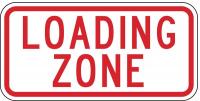3PMF4 Parking Sign, 6 x 12In, R/WHT, LDG Zone