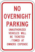 3PMG9 Parking Sign, 18 x 12In, R/WHT, Text