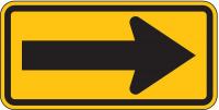 6AHN3 Traffic Sign, 12 x 24In, BK/YEL, SYM, W1-6