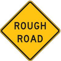3PMR6 Traffic Sign, 24 x 24In, BK/YEL, RGH Road