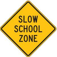 6AHN5 Traffic Sign, 24 x 24In, BK/YEL, Text, S3-5