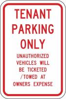 3PMV9 Parking Sign, 18 x 12In, R/WHT, Text