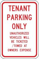 6GMG6 Parking Sign, 18 x 12In, R/WHT, ENGR GR AL