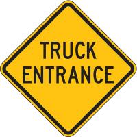 6AHP1 Traffic Sign, 24 x 24In, BK/YEL, TRK ENTR