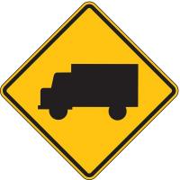 6DVE8 Traffic Sign, 30 x 30In, BK/YEL, SYM, W11-10
