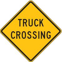 6AHP4 Traffic Sign, 24 x 24In, BK/YEL, TRK XING