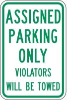 3PMZ7 Parking Sign, 18 x 12In, GRN/WHT, Text