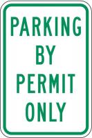 6GMK7 Parking Sign, 18 x 12In, GRN/WHT, Text