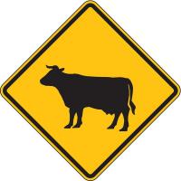 6AHR0 Traffic Sign, 24 x 24In, BK/YEL, SYM, W11-4