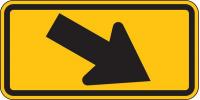 3PND3 Traffic Sign, 12 x 24In, BK/YEL, SYM, MUTCD