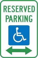 3PNH9 Parking Sign, 18 x 12In, GRN and BL/WHT