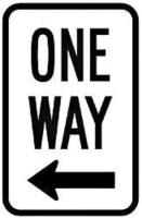 3PNK6 Traffic Sign, 18 x 12In, BK/WHT, OW, R6-2L