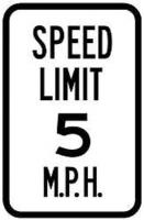 3PNK7 Traffic Sign, 18 x 12In, BK/WHT, SP LIM 5