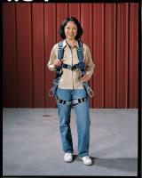 3PRY6 Full Body Harness, L, 420 lb., Blue