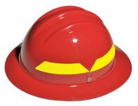 3PTW7 Fire Helmet, Red, Full-Brim