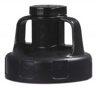 3REF7 Utility Lid, w/2 In Outlet, HDPE, Black